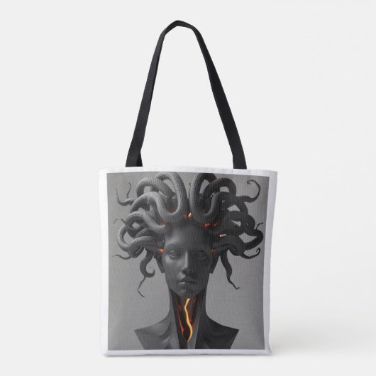 Gorgon Abstract Graphite Tote Bag Tasche (Rückseite)