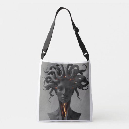 Gorgon Abstract Graphite Tote Bag Tragetaschen Mit Langen Trägern (Rückseite)