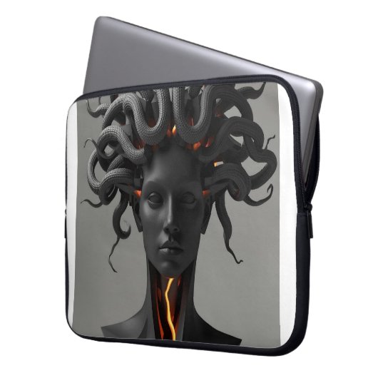 Gorgon Geometric Graphite Laptop Sleeve (Vorderseite Links)