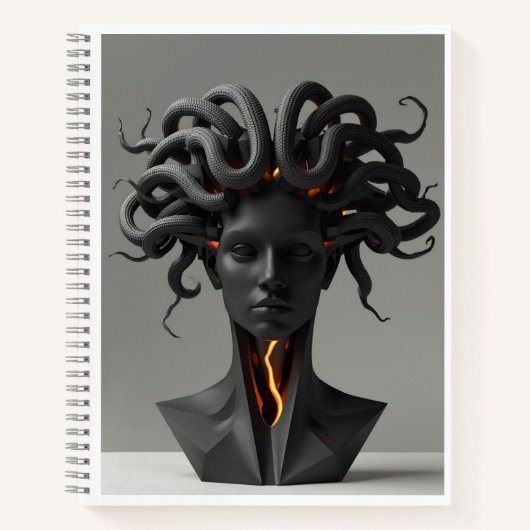 Gorgon Geometric Graphite Notebook Notizblock (Vorderseite)