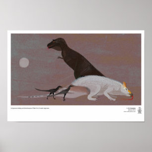 Gorgosaurus Eating an Edmontosaurus Poster