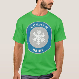 Gorham Maine ME Winter Snowflake Abzeichen Souven T-Shirt