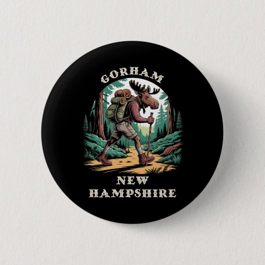 Gorham New Hampshire Nh Mountains Hiking Trail Moo Button (Vorderseite)