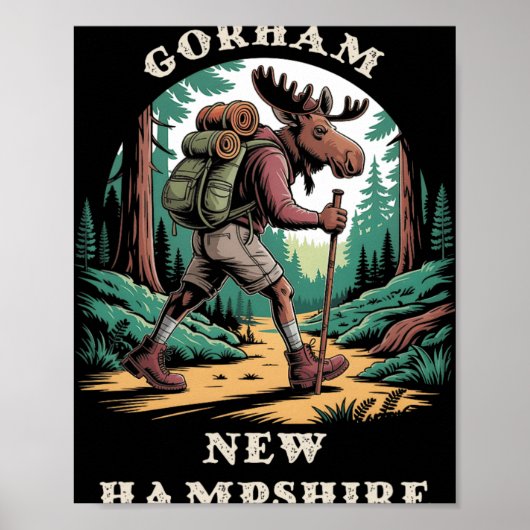 Gorham New Hampshire Nh Mountains Hiking Trail Moo Poster (Vorne)