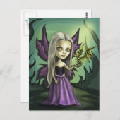 Gorhic Fairy und Baby Dragon Postkarte (Vorne/Hinten)