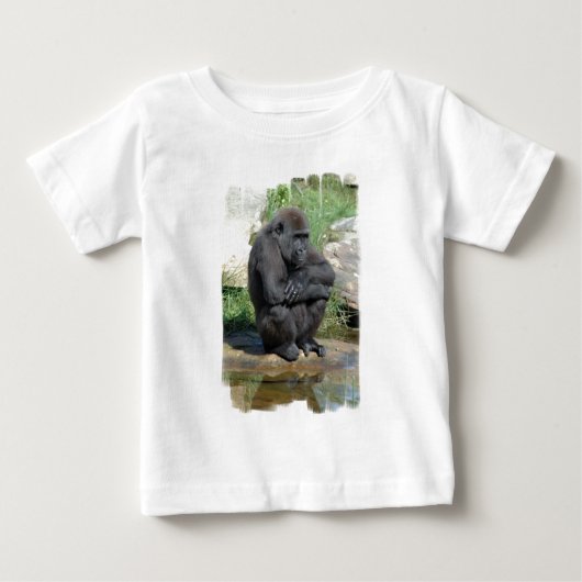Gorila Sitting Säugling T - Shirt (Vorderseite)