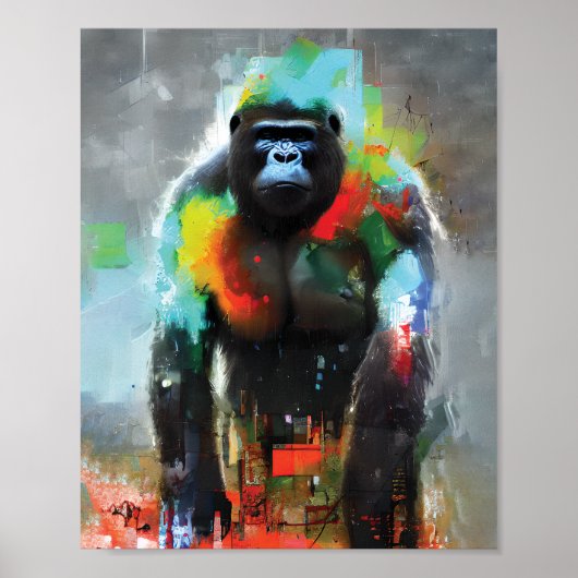 Gorilla Abstrakt Poster (Vorne)