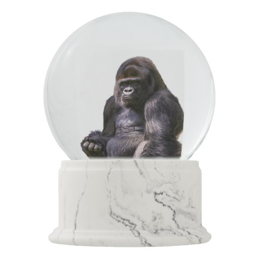 Gorilla-Affe-Affe Schneekugel (Vorderseite)