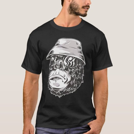 Gorilla Affe Fischer Affe Gorilla Kinder T-Shirt (Vorderseite)