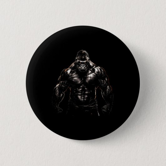 Gorilla-Affe-Gym-Kleidung Bodybuilding-Training Mo Button (Vorderseite)