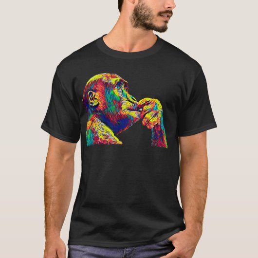 Gorilla-Affen-lustiger T-Shirt (Vorderseite)