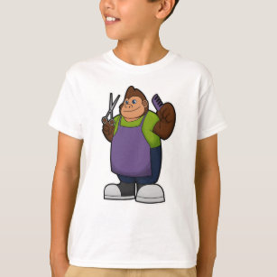 Gorilla als Friseur mit Schere & Kamin T-Shirt
