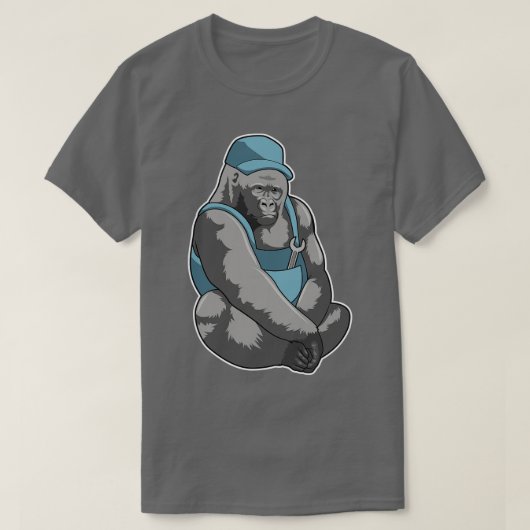 Gorilla als Handwerker mit Schlüssel T-Shirt (Design vorne)