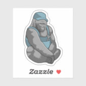 Gorilla als Handwerker mit Wrench Aufkleber (Blatt)