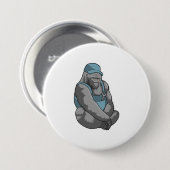 Gorilla als Handwerker mit Wrench Button (Vorne & Hinten)