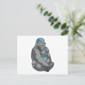 Gorilla als Handwerker mit Wrench Postkarte (Stehend Vorderseite)