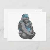 Gorilla als Handwerker mit Wrench Postkarte (Vorne/Hinten)