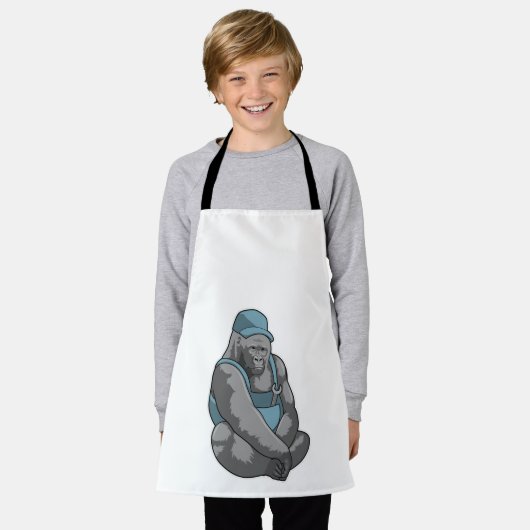 Gorilla als Handwerker mit Wrench Schürze (Getragen)