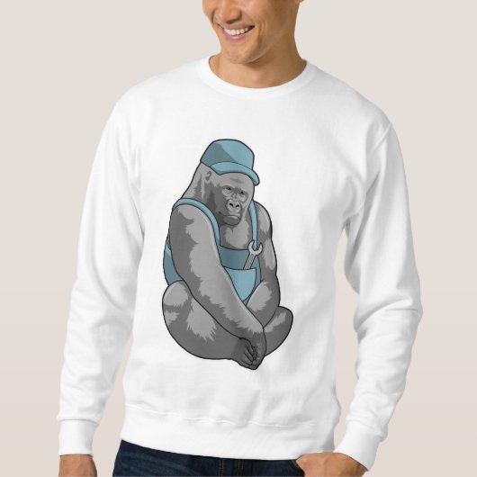 Gorilla als Handwerker mit Wrench Sweatshirt (Vorderseite)