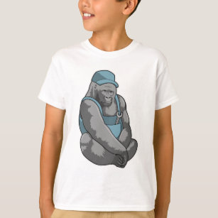 Gorilla als Handwerker mit Wrench T-Shirt