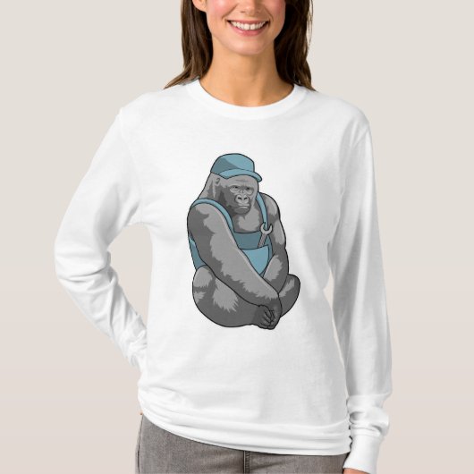 Gorilla als Handwerker mit Wrench T-Shirt (Vorderseite)