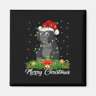 Gorilla Animal Lover Matching Weihnachtsmannmütze Magnet