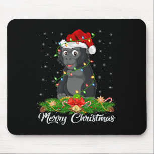 Gorilla Animal Lover Matching Weihnachtsmannmütze  Mousepad