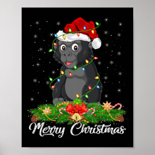 Gorilla Animal Lover Matching Weihnachtsmannmütze Poster
