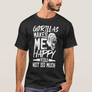 Gorilla Animal Zitat Monkey Habitat Silverback Wes T-Shirt