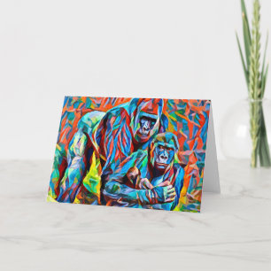 Gorilla Ape Abstrakte Tiere Kunst und Kultur Karte