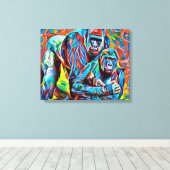 Gorilla Ape Abstrakte Tiere Kunst und Kultur Leinwanddruck (Insitu (Holzboden))