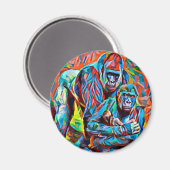 Gorilla Ape Abstrakte Tiere Kunst und Kultur Magnet (Vorderseite/Rückseite)