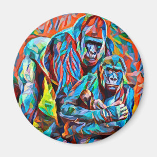 Gorilla Ape Abstrakte Tiere Kunst und Kultur Magnet