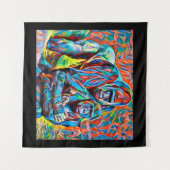 Gorilla Ape Abstrakte Tiere Kunst und Kultur Wandteppich (Vorderseite (Horizontal))