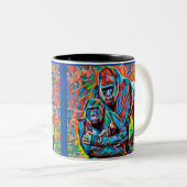 Gorilla Ape Abstrakte Tiere Kunst und Kultur Zweifarbige Tasse (VorderseiteRechts)