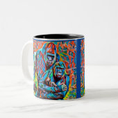 Gorilla Ape Abstrakte Tiere Kunst und Kultur Zweifarbige Tasse (Vorderseite Links)