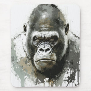 Gorilla Ape Animal Painting Wildlife Forest Mousepad