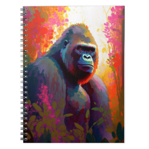 Gorilla Ape Animal Portrait Malerei frei von Wildt Notizblock