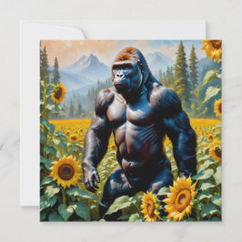 Gorilla Ape im Feld Sonnenblumen Platz Postkarte