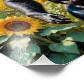 Gorilla Ape in einem Feld der Sonnenblumen Fotodruck (Ecke)