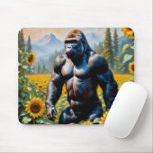 Gorilla Ape in einem Feld der Sonnenblumen Mousepad (Mit Mouse)