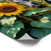 Gorilla Ape in einem Feld der Sonnenblumen Poster (Ecke)