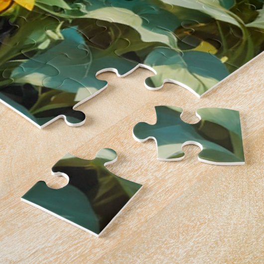 Gorilla Ape in einem Feld der Sonnenblumen Puzzle (Seite)