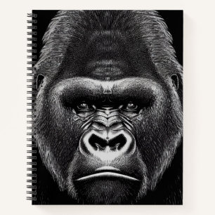 Gorilla Ape Wild Nature Animal Illustration Art Notizblock