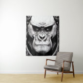 Gorilla Ape Wild Nature Illustration Line Epische  Wandteppich (Beispiel)