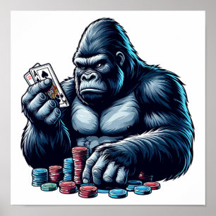 Gorilla Apples Spielkarten Poker Spielkasino Poster