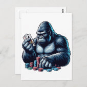 Gorilla Apples Spielkarten Poker Spielkasino Postkarte (Vorne/Hinten)