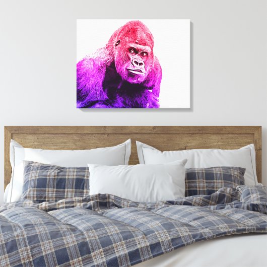 Gorilla Art Leinwanddruck (Insitu (Schlafzimmer))