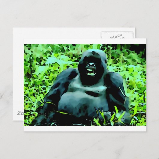 Gorilla Artwork Postkarte (Vorne/Hinten)