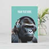 Gorilla auf Anzug Feiertagskarte (Stehend Vorderseite)